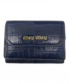 MIU MIUミュウミュウ）の古着「クロコ3つ折り財布」｜ブルー