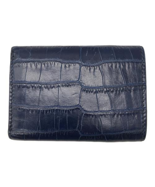 MIU MIU（ミュウミュウ）MIU MIU (ミュウミュウ) クロコ3つ折り財布 ブルーの古着・服飾アイテム