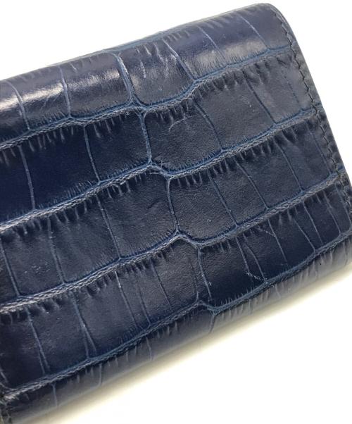 MIU MIU（ミュウミュウ）MIU MIU (ミュウミュウ) クロコ3つ折り財布 ブルーの古着・服飾アイテム