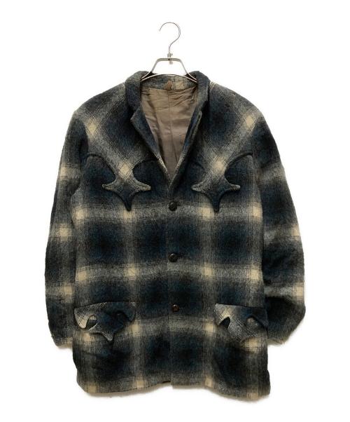VINTAGE（ヴィンテージ）VINTAGE (ヴィンテージ) 50’s～オンブレチェックウエスタンジャケット ネイビー×グレー サイズ:不明の古着・服飾アイテム