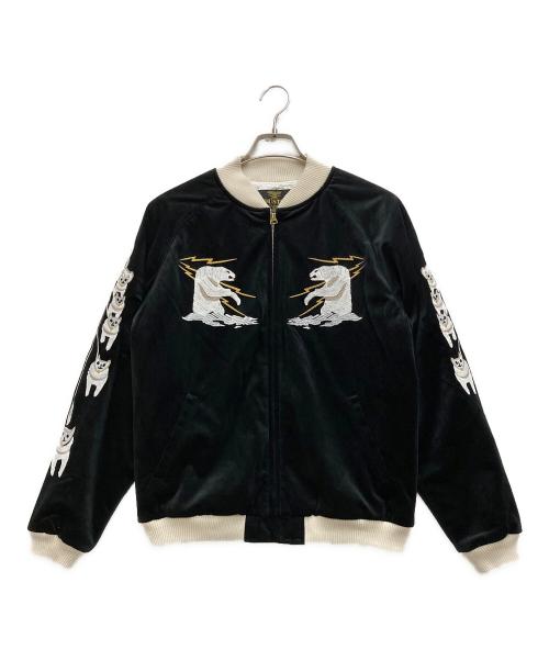 HOUSTON（ヒューストン）HOUSTON (ヒューストン) 別珍スカジャン ブラック サイズ:Mの古着・服飾アイテム