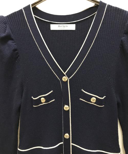 HER LIP TO（ハーリップトゥ）Her lip to (ハーリップトゥ) Suite Room Knit Long Dress ネイビー サイズ:Ｓの古着・服飾アイテム