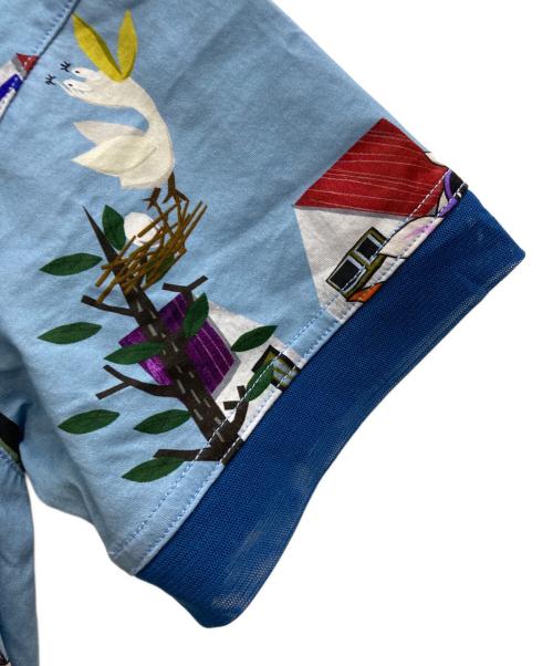 OLLEBOREBLA（アルベロベロ）OLLEBOREBLA (アルベロベロ) イラスト総柄S/Sワンピース ブルー サイズ:不明の古着・服飾アイテム