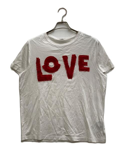 MONCLER（モンクレール）MONCLER (モンクレール) LOVE Tシャツ ホワイト サイズ:2の古着・服飾アイテム