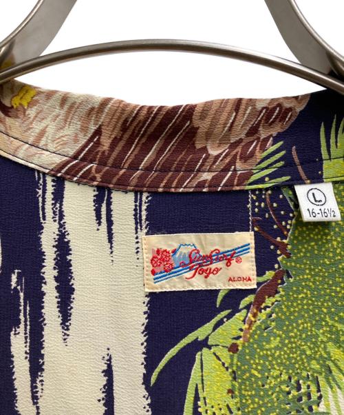 Sun Surf（サンサーフ）Sun Surf (サンサーフ) レーヨンアロハシャツ ネイビー サイズ:Ⅼの古着・服飾アイテム