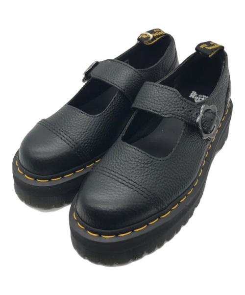 Dr.Martens（ドクターマーチン）Dr.Martens (ドクターマーチン) Addina Flower Buckle Leather Platform Shoes ブラック サイズ:UK 6の古着・服飾アイテム