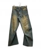 NVRFRGTネヴァーフォーゲット）の古着「3D TWISTED WIDE LEG JEANS」｜インディゴ
