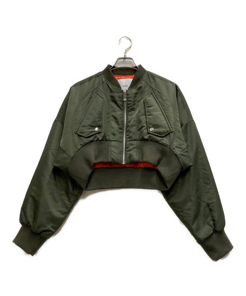 UN3D.（アンスリード）UN3D. (アンスリード) SHORT MA-1ジャケット グリーン サイズ:38の古着・服飾アイテム