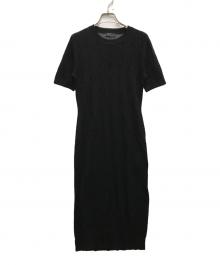 ARMANI EXCHANGE（アルマーニ エクスチェンジ）の古着「オールオーバーロゴノースリーブニットワンピース」｜ブラック