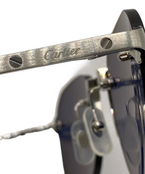 Cartier（カルティエ）Cartier (カルティエ) リムレス ラウンドサングラス シルバー サイズ:51□21の古着・服飾アイテム