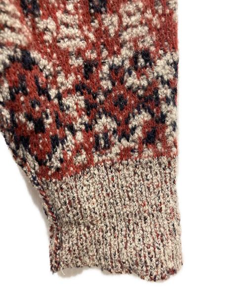 TOGA PULLA（トーガ プルラ）TOGA PULLA (トーガ プルラ) Rug jacquard knit pullover オレンジ×ホワイト サイズ:38の古着・服飾アイテム