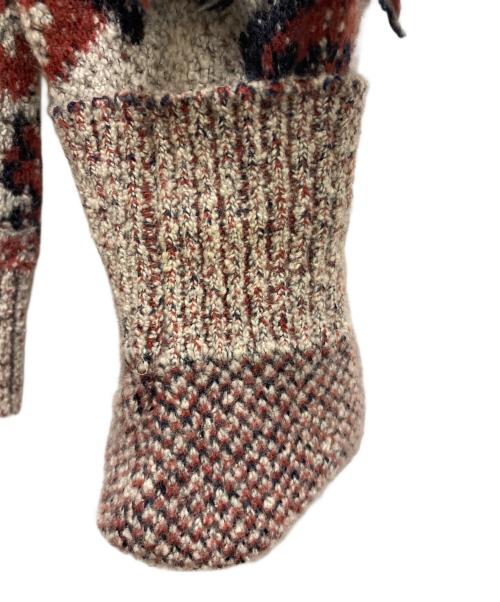 TOGA PULLA（トーガ プルラ）TOGA PULLA (トーガ プルラ) Rug jacquard knit pullover オレンジ×ホワイト サイズ:38の古着・服飾アイテム