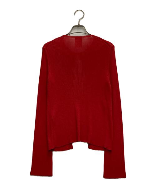 CHANEL（シャネル）CHANEL (シャネル) リブカーディガン レッド サイズ:38の古着・服飾アイテム