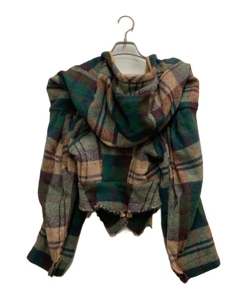 Vivienne Westwood（ヴィヴィアンウエストウッド）Vivienne Westwood (ヴィヴィアンウエストウッド) タータンチェックフーデッドジャケット グリーン サイズ:36の古着・服飾アイテム