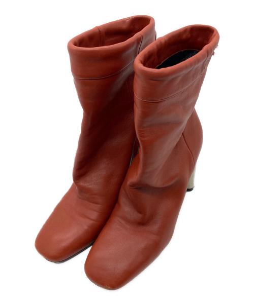 CELINE（セリーヌ）CELINE (セリーヌ) スクエアトゥブーツ ブラウン サイズ:35の古着・服飾アイテム