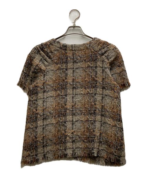 CHANEL（シャネル）CHANEL (シャネル) ツイードカットソー ブラウン サイズ:36の古着・服飾アイテム