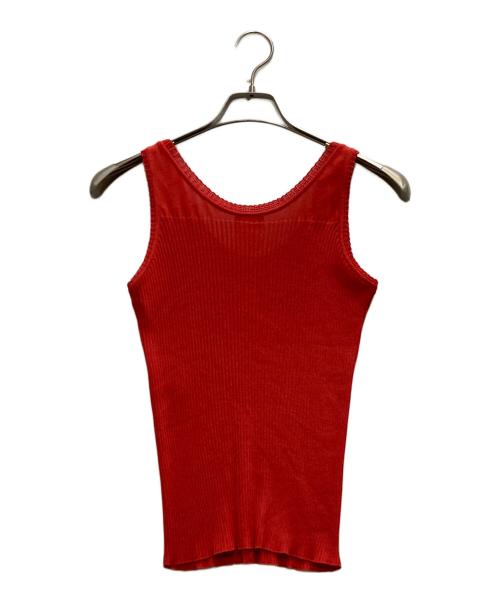 CHANEL（シャネル）CHANEL (シャネル) ココマークニットタンクトップ レッド サイズ:36の古着・服飾アイテム