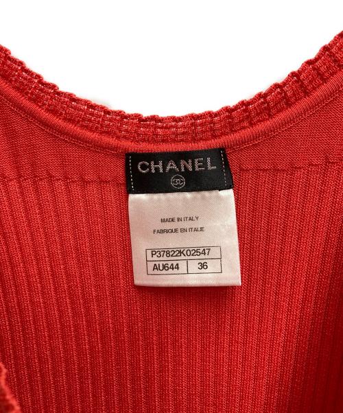 CHANEL（シャネル）CHANEL (シャネル) ココマークニットタンクトップ レッド サイズ:36の古着・服飾アイテム