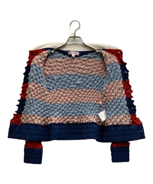 masu（エムエーエスユー）masu (エムエーエスユー) SPIKY RUGGER SHIRT レッドフブルー サイズ:46の古着・服飾アイテム