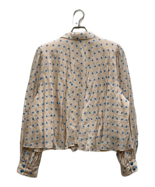 Tnewties（トゥエンティーズ）Tnewties (トゥエンティーズ) セットアップドットブラウス ブルー×ベージュ サイズ:Sの古着・服飾アイテム