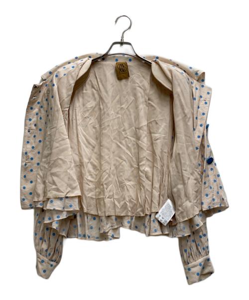 Tnewties（トゥエンティーズ）Tnewties (トゥエンティーズ) セットアップドットブラウス ブルー×ベージュ サイズ:Sの古着・服飾アイテム