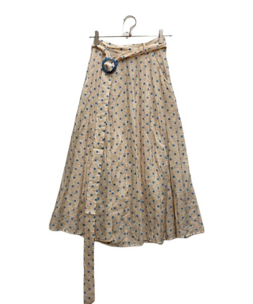 Tnewties（トゥエンティーズ）Tnewties (トゥエンティーズ) セットアップドットブラウス ブルー×ベージュ サイズ:Sの古着・服飾アイテム