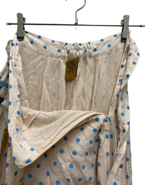 Tnewties（トゥエンティーズ）Tnewties (トゥエンティーズ) セットアップドットブラウス ブルー×ベージュ サイズ:Sの古着・服飾アイテム