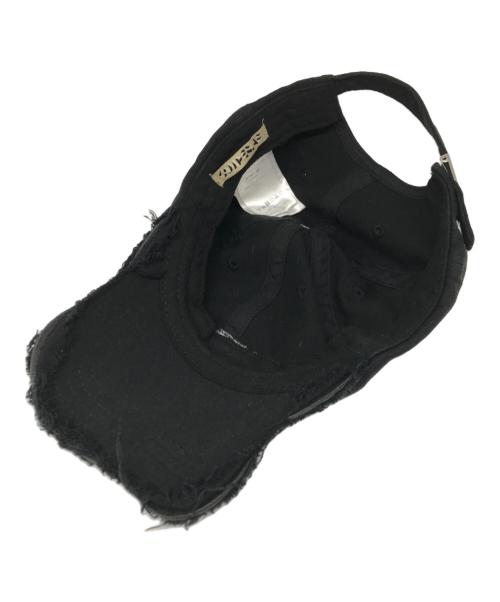 CAMPER LAB（カンペールラボ）CAMPER LAB (カンペールラボ) ダメージ加工ロゴキャップ ブラックの古着・服飾アイテム