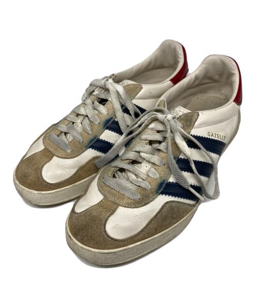 GUCCI（グッチ）GUCCI (グッチ) adidas (アディダス) Gazelle  White Navy ホワイト サイズ:US 7 1/2の古着・服飾アイテム