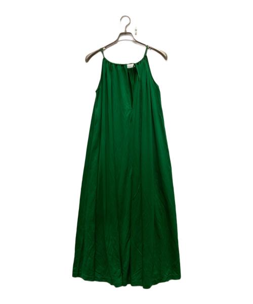 CABAN（キャバン）CABaN (キャバン) キュプラポリエステルジャージー ギャザーワンピース グリーン サイズ:Sの古着・服飾アイテム