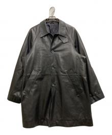 YOKE（ヨーク）の古着「LEATHER CUT-OFF HALF COAT」｜ブラック