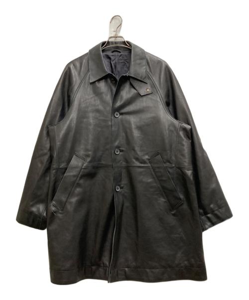 YOKE（ヨーク）YOKE (ヨーク) LEATHER CUT-OFF HALF COAT ブラック サイズ:3の古着・服飾アイテム