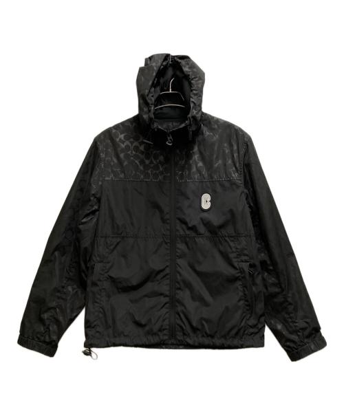 COACH（コーチ）COACH (コーチ) シグネチャー フル ジップ ウィンドブレーカー ブラック サイズ:Mの古着・服飾アイテム