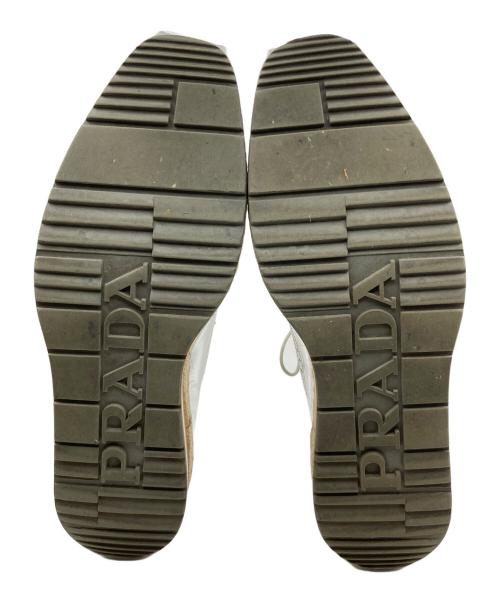 PRADA（プラダ）PRADA (プラダ) エスパドリーユウイングチップシューズ シルバー サイズ:7の古着・服飾アイテム