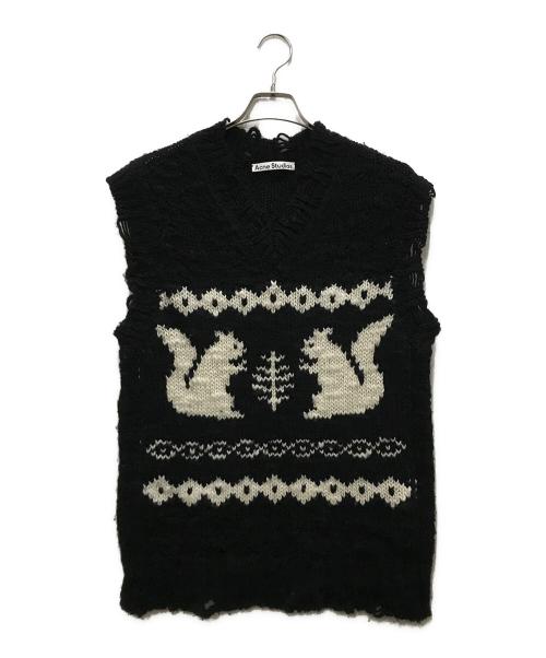 Acne studios（アクネ ストゥディオス）Acne studios (アクネ ストゥディオス) ニットベスト ブラック サイズ:Lの古着・服飾アイテム