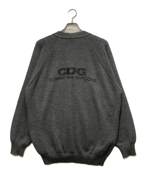 CDG（シーディージー）CDG (シーディージー) V-NECK SCHOOL CARDIGAN グレー サイズ:XXLの古着・服飾アイテム