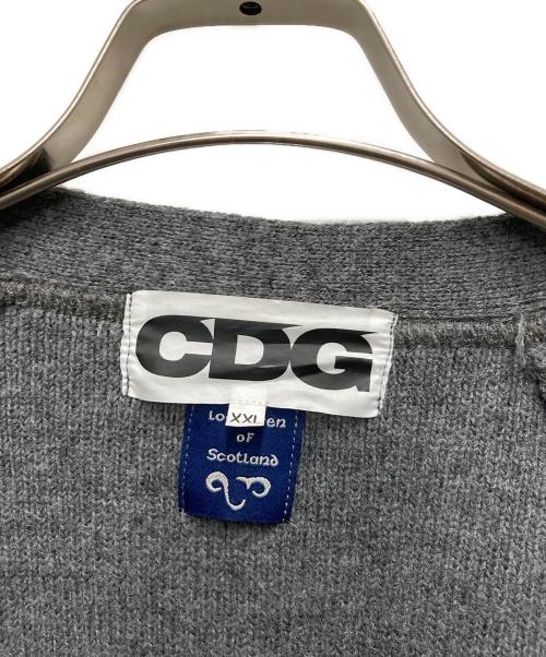 CDG（シーディージー）CDG (シーディージー) V-NECK SCHOOL CARDIGAN グレー サイズ:XXLの古着・服飾アイテム