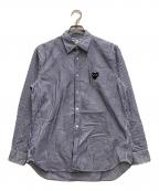 PLAY COMME des GARCONSプレイコムデギャルソン）の古着「ストライプレギュラーカラーシャツ」｜ホワイト×ブルー