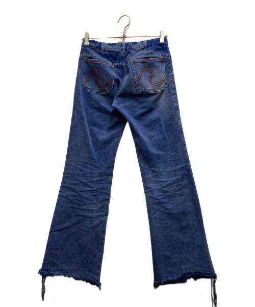 ERL（イーアールエル）ERL (イーアールエル) Patchwork high-rise flared jeans ブルー サイズ:XSの古着・服飾アイテム