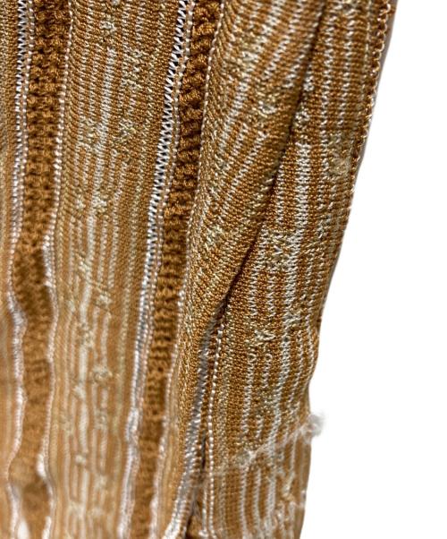 Mame Kurogouchi（マメクロゴウチ）mame kurogouchi (マメクロゴウチ) フローラルストライプジャガードニットプルオーバー オレンジ サイズ:2の古着・服飾アイテム