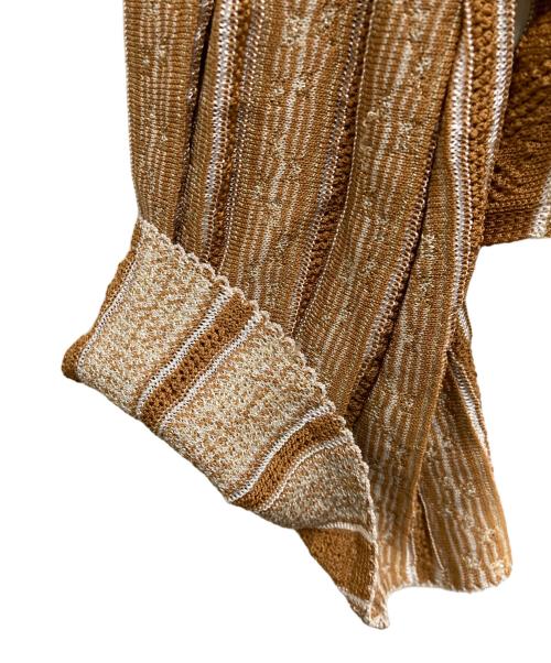 Mame Kurogouchi（マメクロゴウチ）mame kurogouchi (マメクロゴウチ) フローラルストライプジャガードニットプルオーバー オレンジ サイズ:2の古着・服飾アイテム