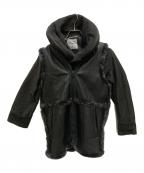 MIHARA YASUHIROミハラヤスヒロ）の古着「レザームートンドッキングジャケット」｜ブラック