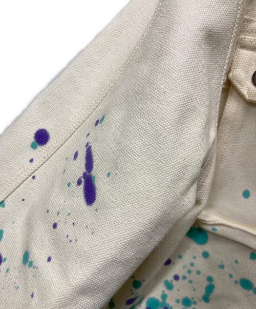 BlackEyePatch（ブラックアイパッチ）BlackEyePatch (ブラックアイパッチ) ペイントダックワークジャケット ベージュ サイズ:Lの古着・服飾アイテム