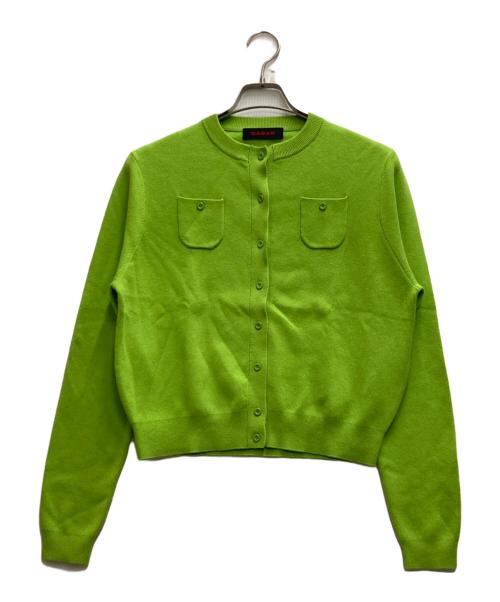 CABAN（キャバン）CABaN (キャバン) コットンカシミヤクルーネックカーディガン グリーン サイズ:Sの古着・服飾アイテム