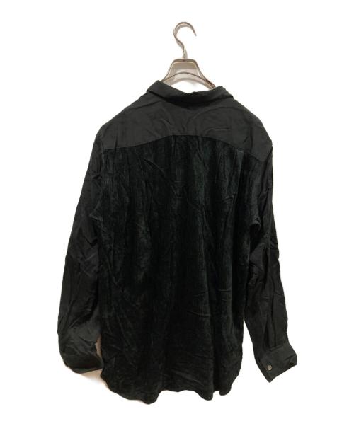 MAHITO MOTOYOSHI（マヒト モトヨシ）MAHITO MOTOYOSHI (マヒト モトヨシ) コーデュロイ切替オープンシャツ ブラック サイズ:Mの古着・服飾アイテム