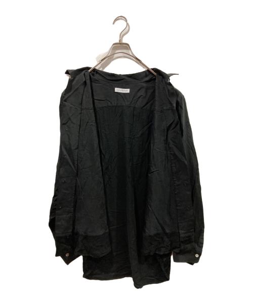 MAHITO MOTOYOSHI（マヒト モトヨシ）MAHITO MOTOYOSHI (マヒト モトヨシ) コーデュロイ切替オープンシャツ ブラック サイズ:Mの古着・服飾アイテム