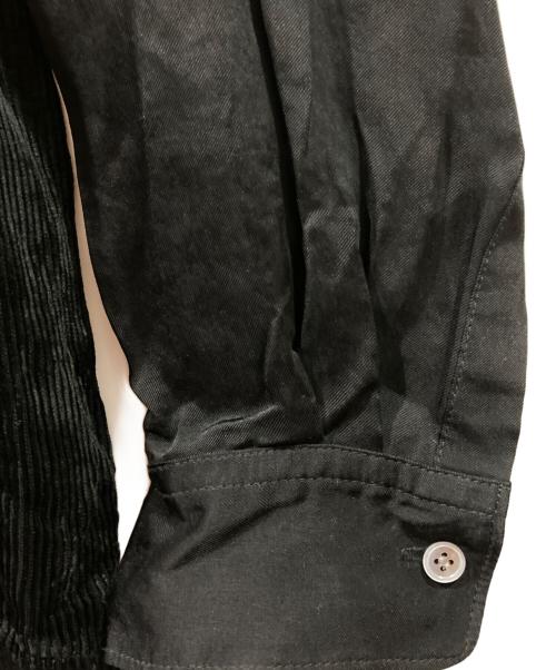 MAHITO MOTOYOSHI（マヒト モトヨシ）MAHITO MOTOYOSHI (マヒト モトヨシ) コーデュロイ切替オープンシャツ ブラック サイズ:Mの古着・服飾アイテム