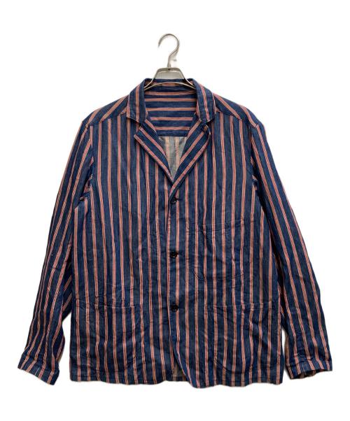 45R（フォーティファイブ・アール）45R (フォーティファイブ・アール) サマーコットンリネンストライプジャケット ネイビー サイズ:4の古着・服飾アイテム