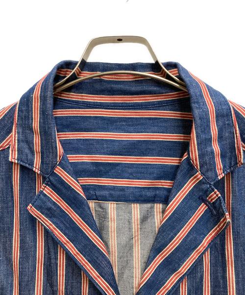 45R（フォーティファイブ・アール）45R (フォーティファイブ・アール) サマーコットンリネンストライプジャケット ネイビー サイズ:4の古着・服飾アイテム