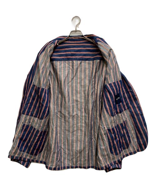 45R（フォーティファイブ・アール）45R (フォーティファイブ・アール) サマーコットンリネンストライプジャケット ネイビー サイズ:4の古着・服飾アイテム
